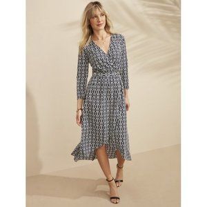 NEW Women' long Sleeve Wrap Front Maxi Midi Dress high low Size M Easter…